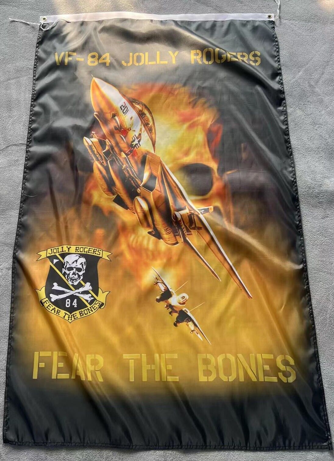 USN VF-84 Jolly Rogers Fear The Bones 3x5 ft Flag Banner 