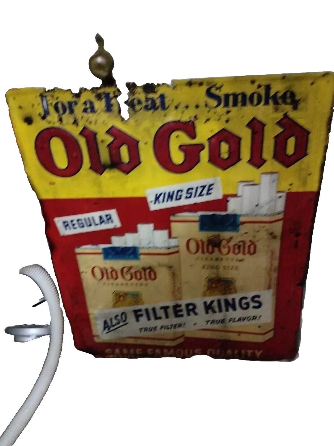 Vtg Old Gold Cigarette Tobacco Sign Tin Embossed Original 28