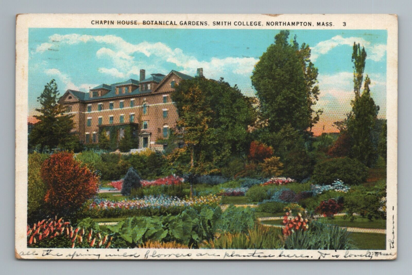 Chapin House Botanical Gardens Smith College Northampton Massachusetts Postcard