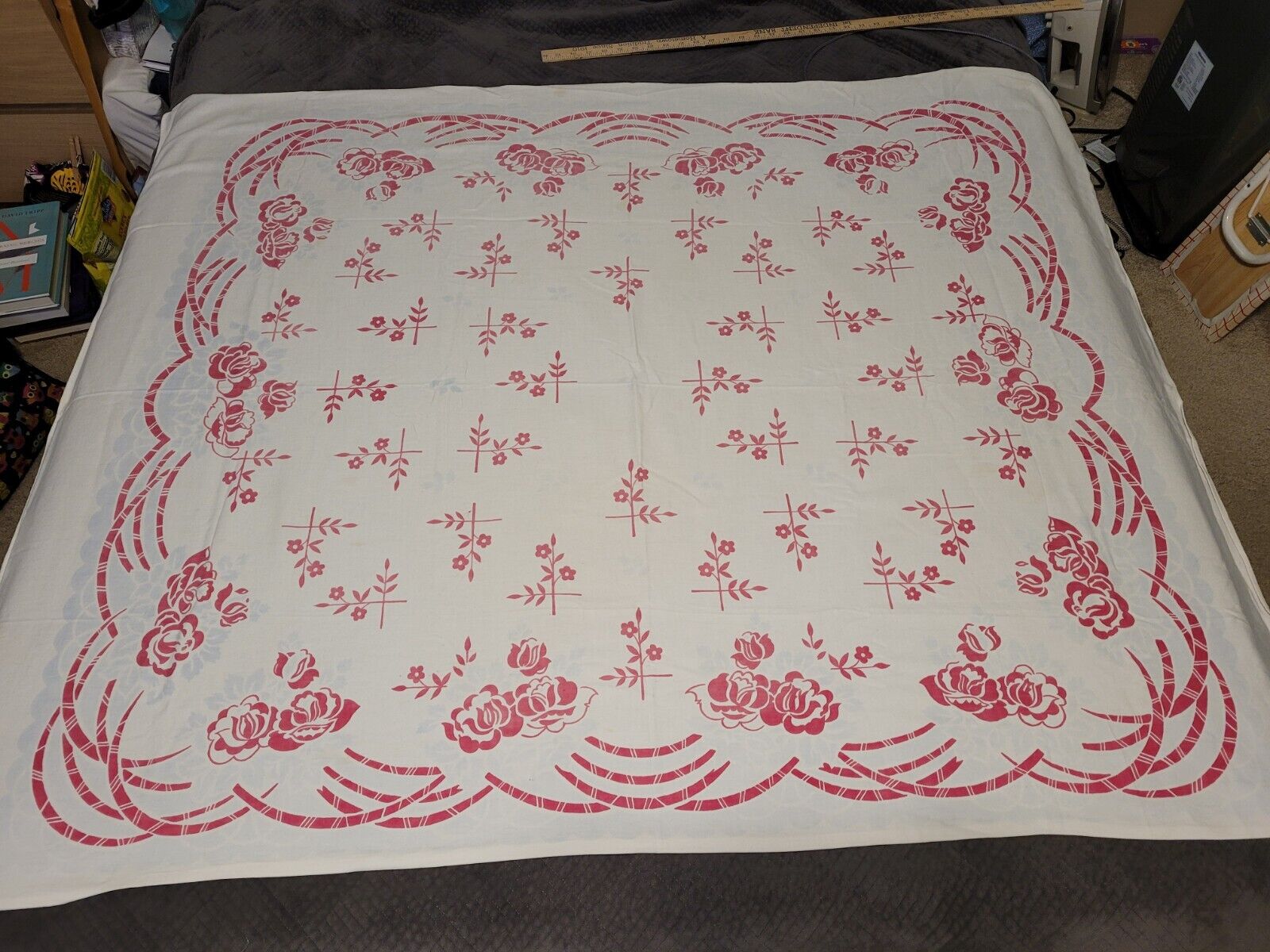 Vintage 1940s Rectangle Tablecloth 48\