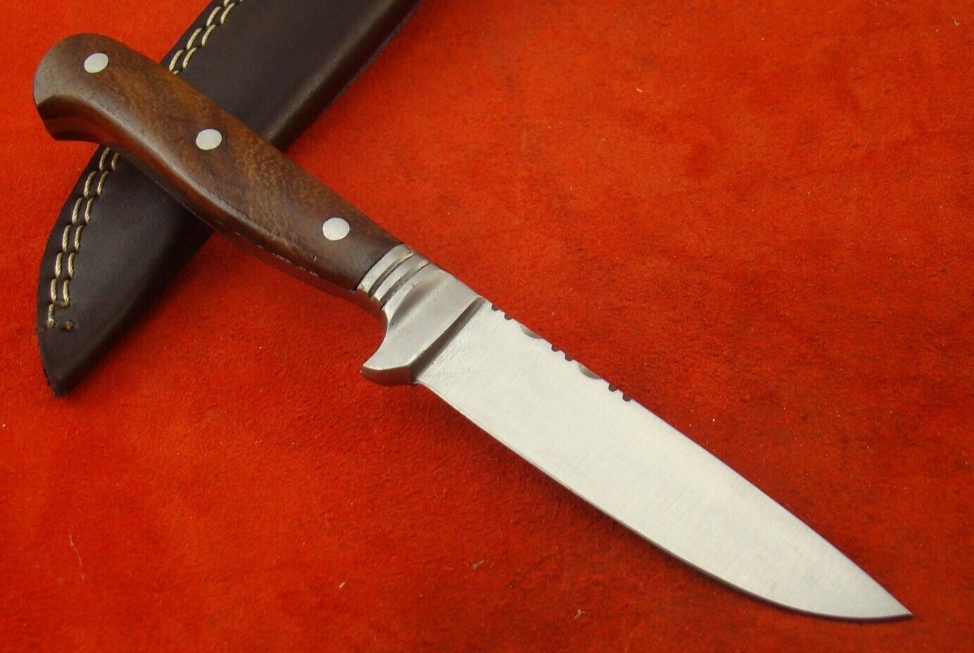 CUSTOM MADE D2 STEEL SKINNER HUNTING KNIFE BAVARIAN KNIFE ROSEWOOD HANDLE