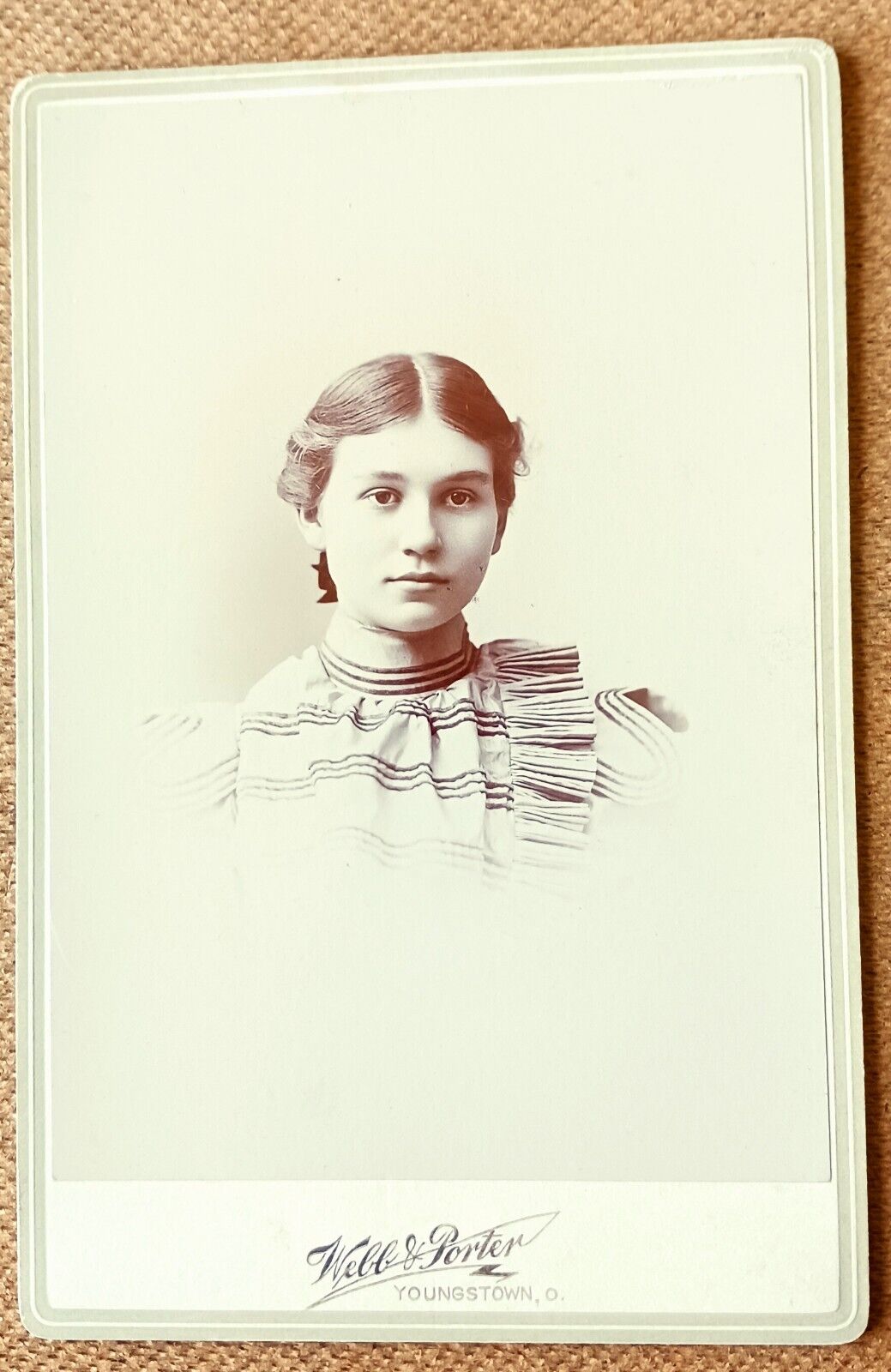 Vintage 1899 Young Lady Girl Photo Webb & Porter Youngstown Ohio