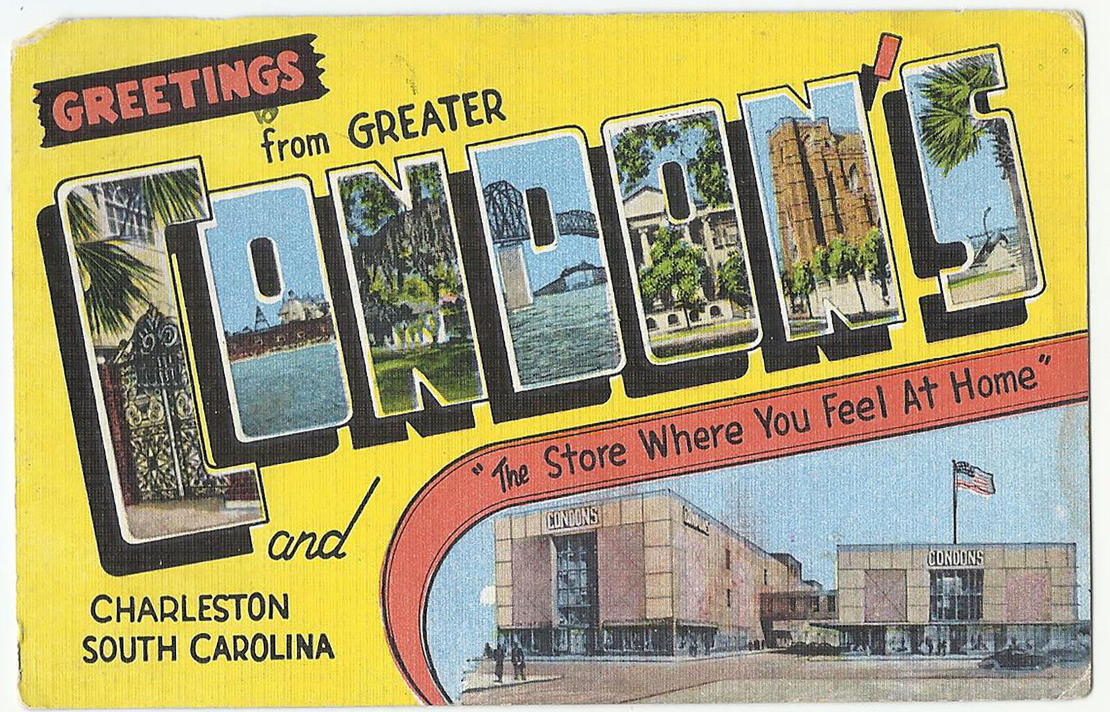 Greater Condon\'s Department Store, Greeting PC, Charleston South Carolina, 1950s