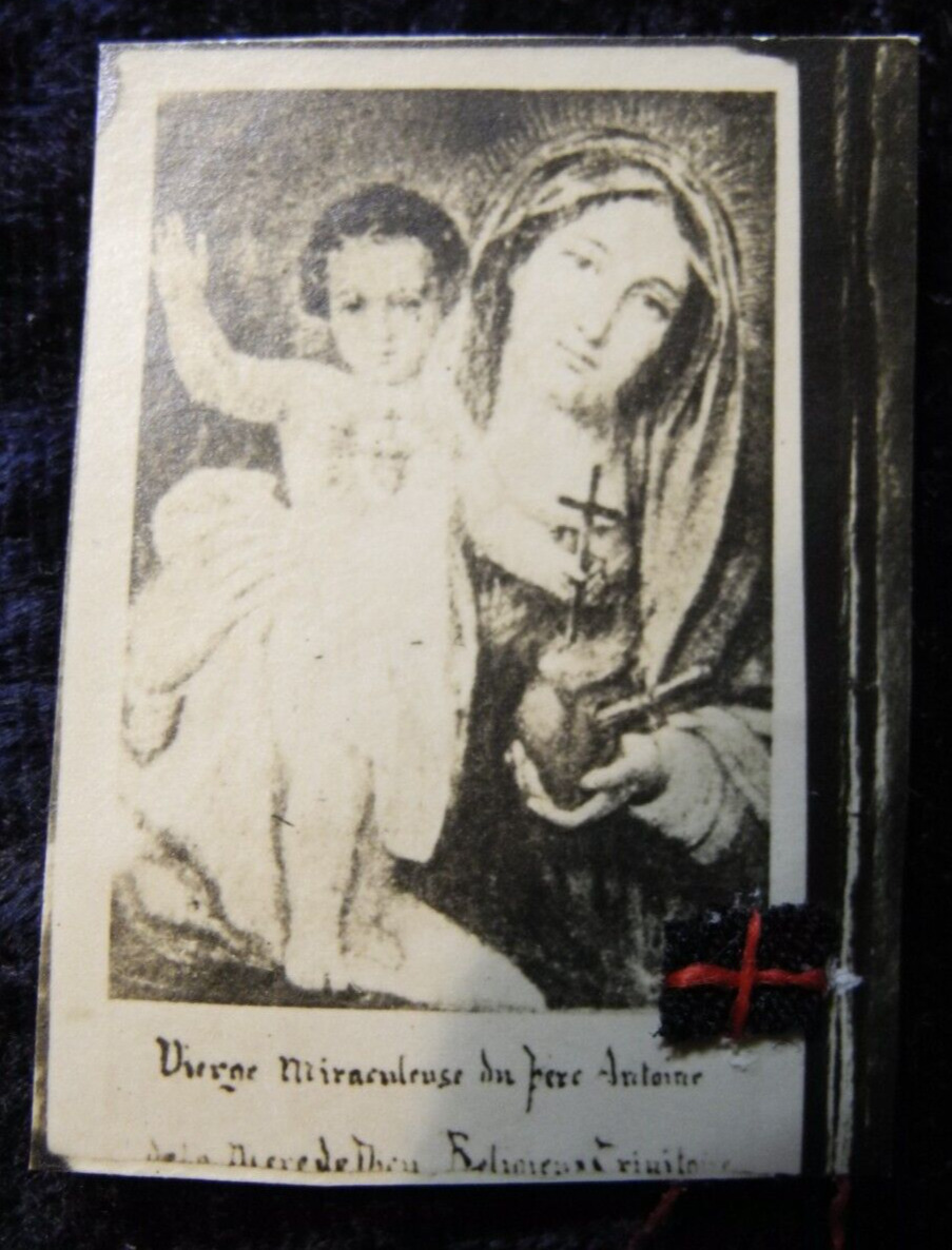 OLD ANTIQUE RELIC RELIQUE RELIQUARY PRAY HOLYCARD IMAGE HOLY VIRGIN Mary.