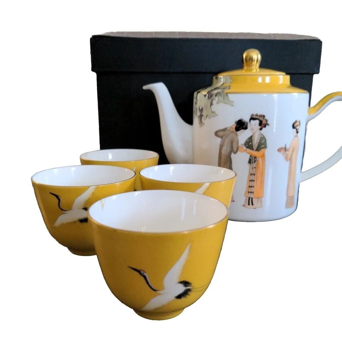 Asianera Fine Bone China Porcelain Tea Set New \'Song Dynasty Poem\' 5 PC