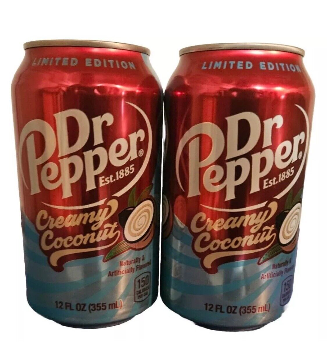 2x Dr. Pepper Creamy Coconut 12oz Cans 2024 - Limited Edition 