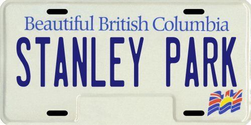 Stanley Park Vancouver Beautiful British Columbia Canada Aluminum License Plate