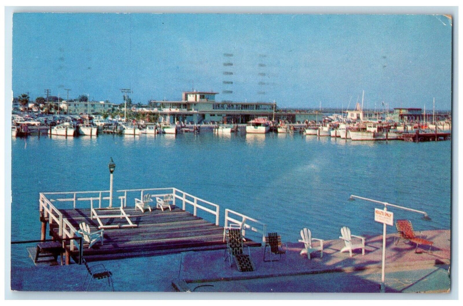 1959 View Of Marina Boats Clearwater Beach Florida FL Posted Vintage Postcard