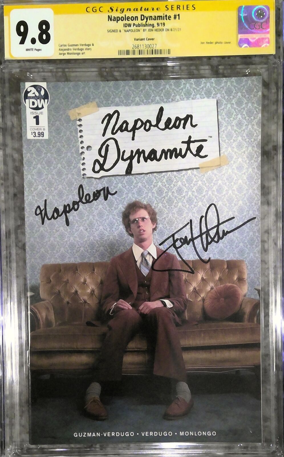 Napoleon Dynamite #1 photo cover__CGC 9.8 SS__Signed by Jon Heder