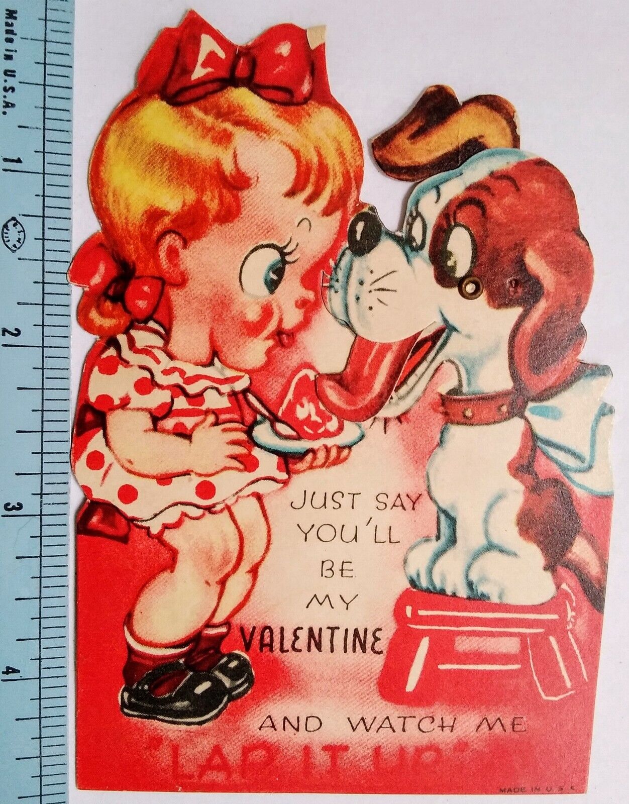 Vintage Valentine Card Dog