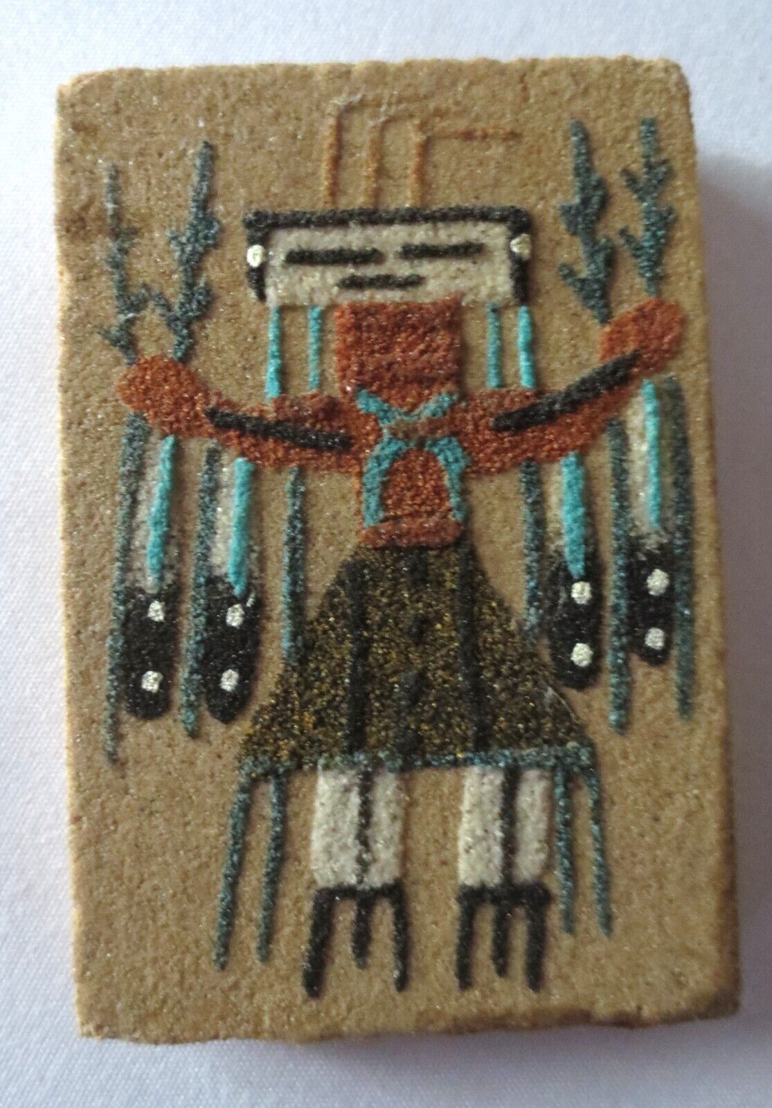 KACHINA MAGNET VINTAGE Sandcast Navajo Artisan Crafted Signed Hand Painted Art