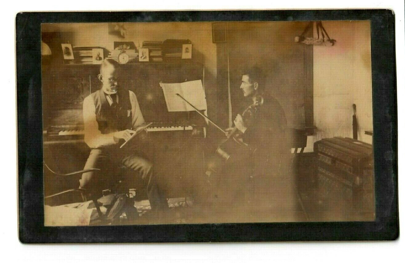 Antique Port Townsend WA KIEHL PHOTO Musicians Piano Cello Men Reinoehl Music US
