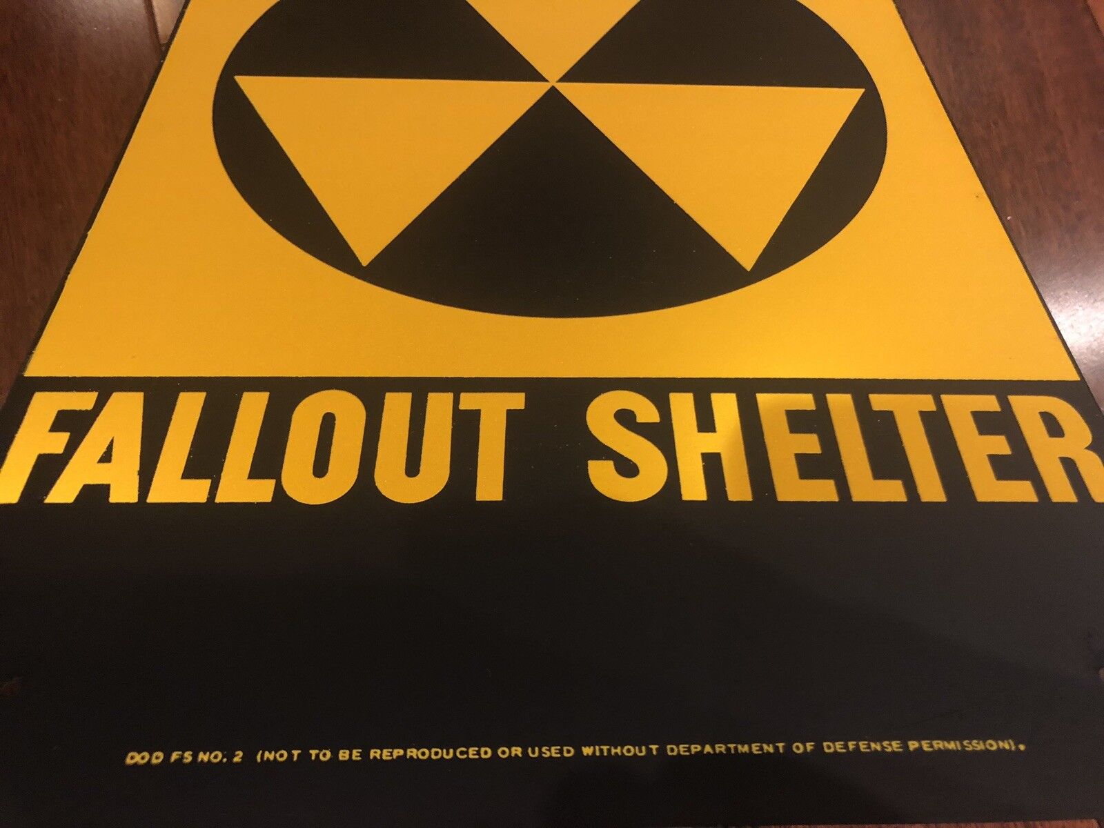FALLOUT SHELTER SIGN  Original U.S. Gov Issue. 10x14 Steel