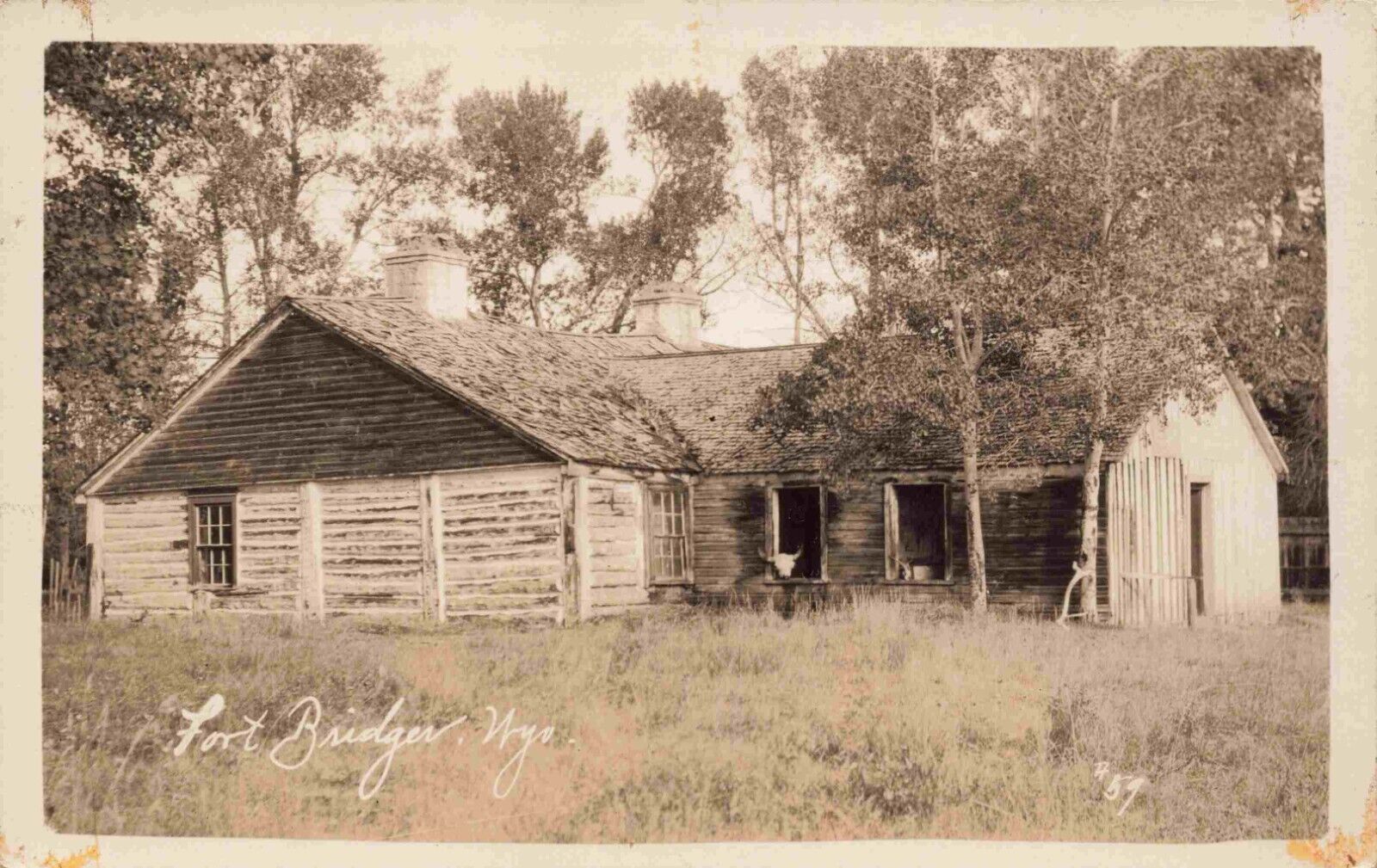 c1930s RPPC Fort Bridger Wyoming State Historical Park Trading Post Postcard