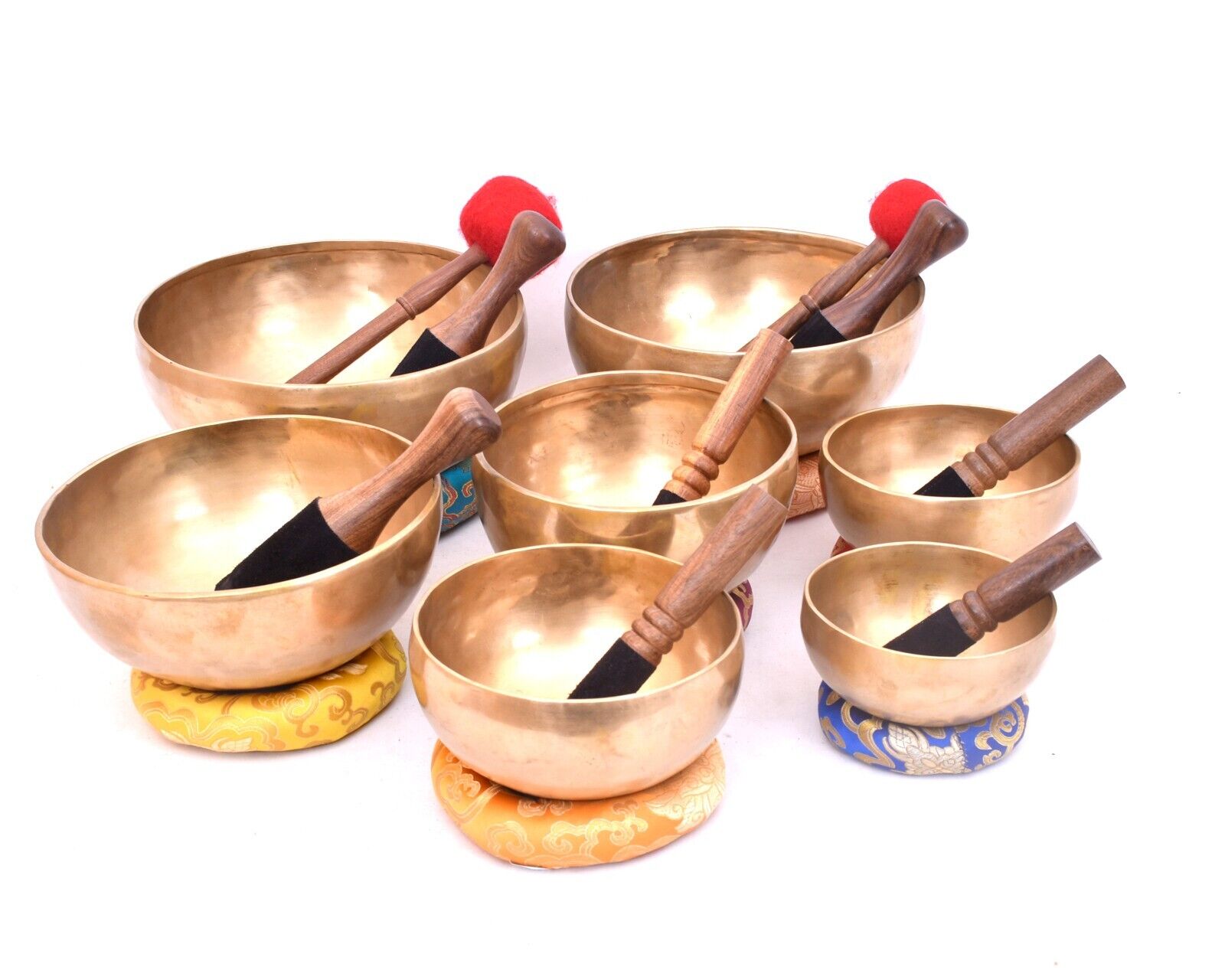 Singing bowl set of 7 - Handmade 7 note chakra healing bowls - Tibetan Bowls