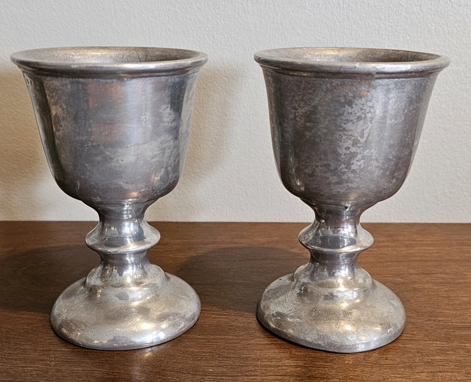 Vintage RWP Pewter Wine/Water Goblets Made in USA Set Of 2