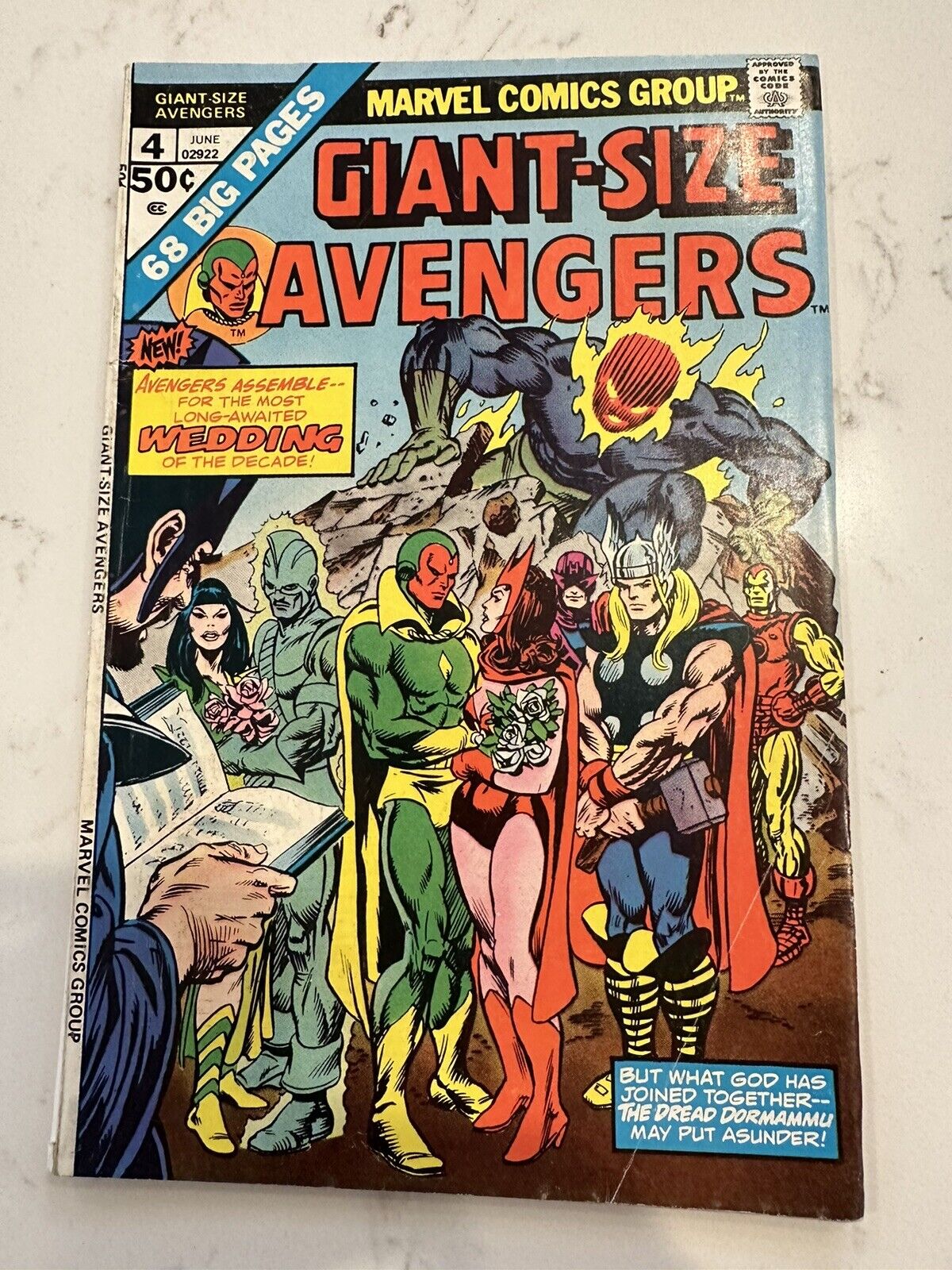 Giant-Size Avengers #4 (1975) Marriage of Vision and Scarlet Witch FN- 5.5