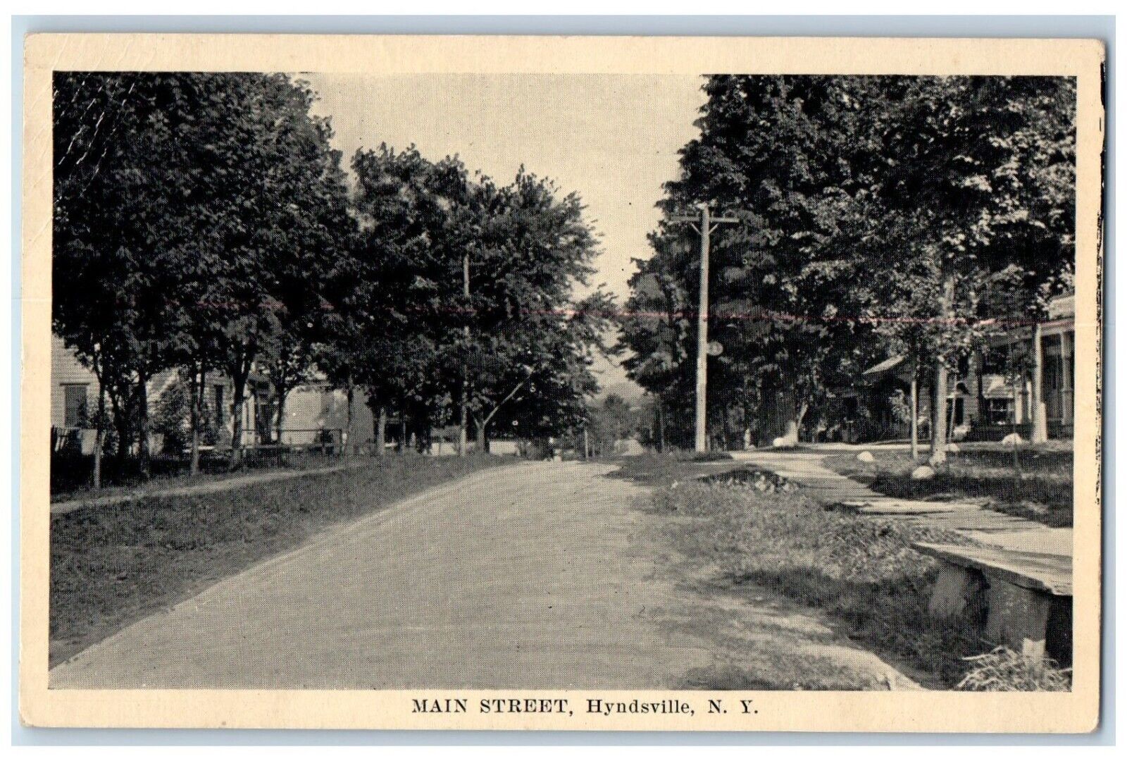 1910 Main Street View Dirt Road Hyndsville New York NY Posted Antique Postcard