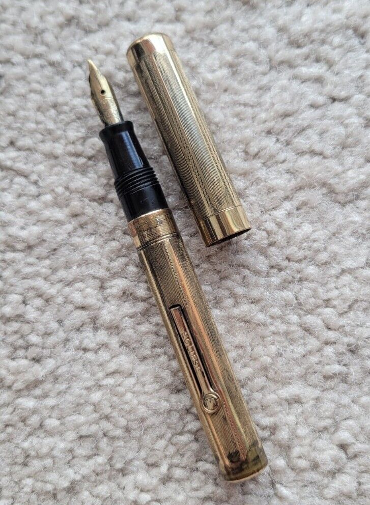 Vintage Eclipse 1/20-14kt Gold Filled  Fountain Pen, 14k Flex Nib, Unrestored