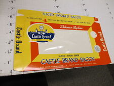 CASTLE BRAND 1960s sliced BACON pork meat package food box grocery store picture