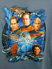 NEW Rare Star Trek All 5 Captains Blue XL Shirt 100% Cotton picture