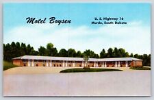 Murdo South Dakota~Motel Boysen Roadside Entrance On US Hwy 16~Vintage Postcard picture
