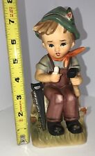 Vintage Figurine Designed By Erich Stauffer V3536 Boy With Hammer & Saw Sitting picture