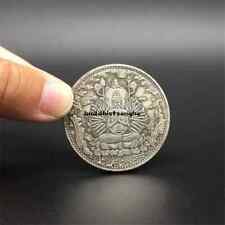 Tibet Silver Ancient Coins Buddhist Thousand Hand Guanyin Heart Buddha Statue picture