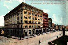 Washington, PA Business Center South Main Street 1909 Antique Postcard I313 picture