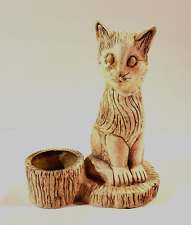 Studio Art Sculpture Cat Kitten Kitty Figurine Trinket Candle Holder picture