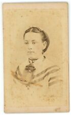 Antique CDV Circa 1870s Brey Beautiful Young Woman Earrings Quakertown, PA picture