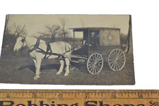 antique RPPC horse drawn wagon 