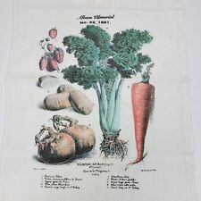 Vintage 1960s Kitchen Towel Vegetables 22x13