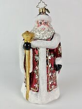 Radko 2015 Elegantly Robed Santa Christmas Ornament 1018135 Floral Red Scroll picture