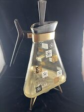 Vintage Mid Century Modern Inland Glass Atomic Starburst Triangle Coffee Carafe picture
