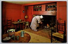 Kitchen Fireplace John Fenno House Old Sturbridge Village Massachusetts Postcard picture