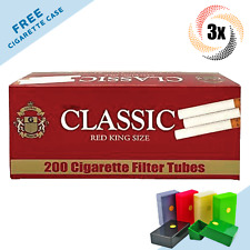 3x Boxes Classic Full Flavor Red KING SIZE ( 600 Tubes ) Cigarette Tobacco RYO picture