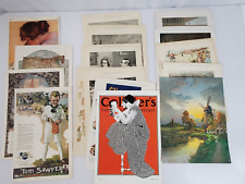 VINTAGE LOT of 12 Vintage  PAPER Ephemera Magazines, ads, prints picture