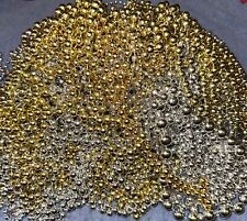 HUGE LOT Gasparilla, Mardi Gras, Beads Silver & Gold Various Lengths 12-14 Lbs picture
