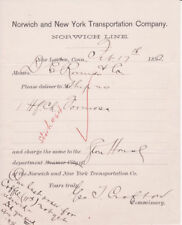1892 Norwich And New York Transportation Company Billhead, Norwich, CT  picture