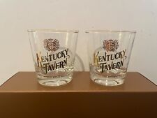 Two (2) Vintage Kentucky Tavern Bourbon Whiskey Gold Trim Rocks Lowball Glasses picture