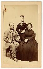 CIRCA 1880'S CDV Family Of Three Beautiful Daughter Bellinger Cobleskill, NY picture
