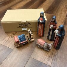 Southern Living At Home Three 7” Nativity Santos Wise Men, donkey and camel. picture