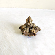 1930s Vintage Brass Handcrafted Lord Ganesha Small 6 In 1 Oil Lamp Rare 338 picture