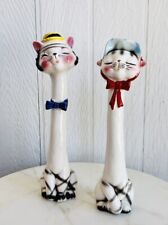 Vintage Long Neck Cats Salt And Pepper Shakers Set picture
