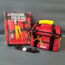 Vintage Marlboro Branded Insulated Lunch Bag Box Red Travel Pack Cooler Zipper picture