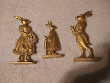 NEROSUN Resin Vintage Gold Bunny Decor Rabbit Figurines, Small Easter Bunny Figu picture