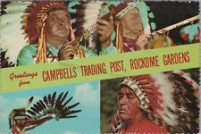 Arcola, IL: Rockome Gardens Campbells Trading Post - Illinois Greetings Postcard picture