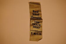 Vintage 1929 Rural School Champion Track Meet Y.M.C.A Ribbon Award YMCA picture