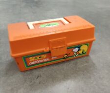 Vintage SNOOPY ZEBCO Tackle Box Fishing Woodstock Peanuts Catch 'Em Orange  picture